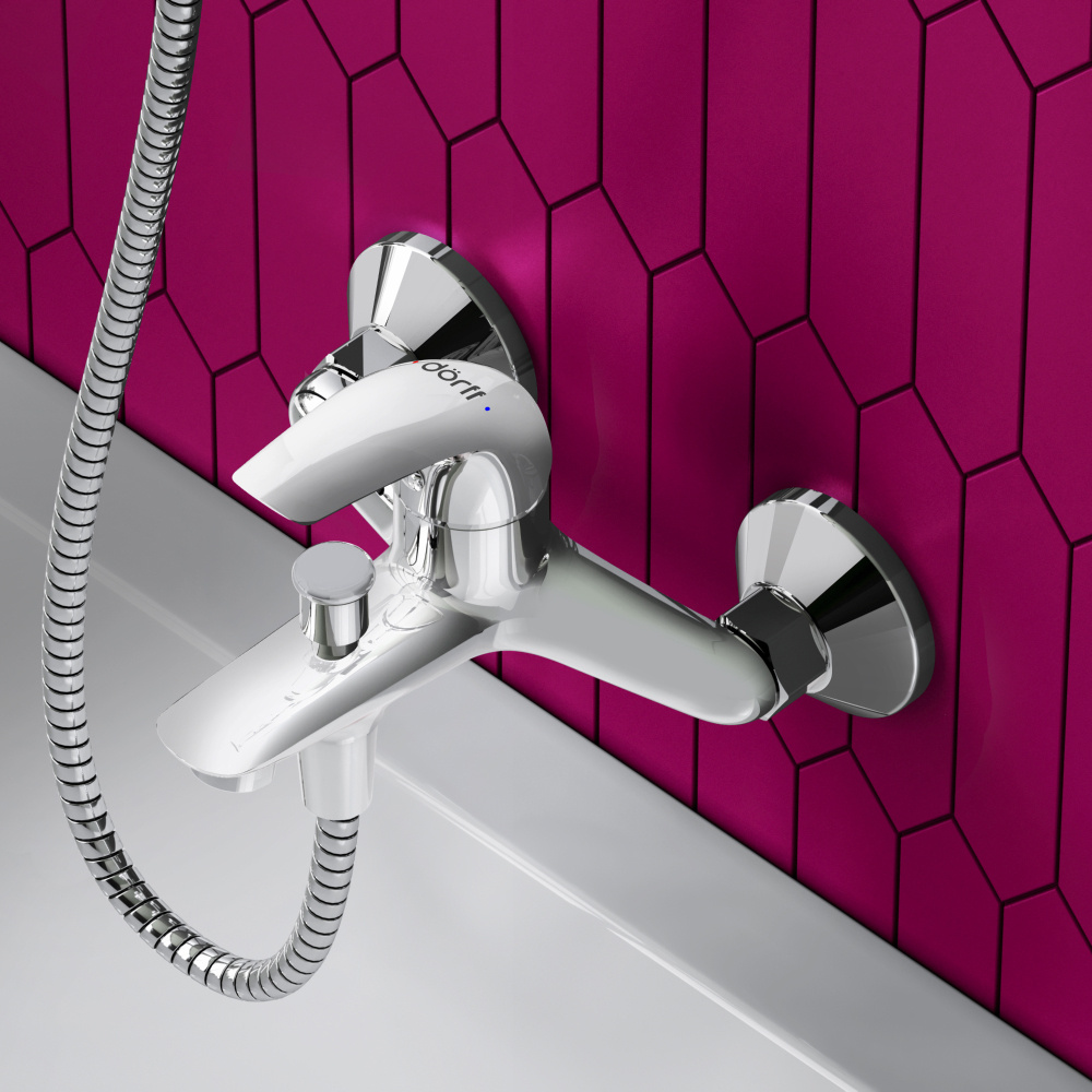 Смеситель для ванны и душа Dorff Stark D1101000 переключатель на душ с фиксацией, Германия, высококачественная #1