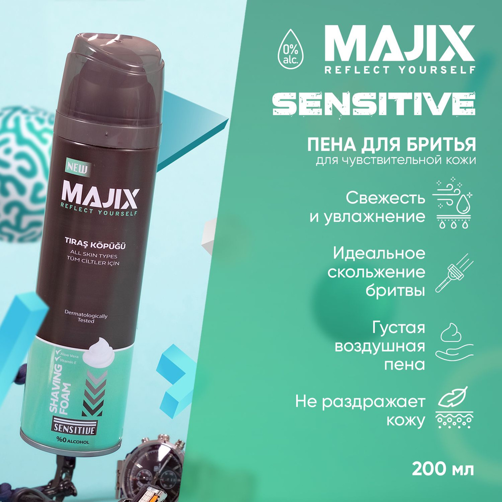 majix Средство для бритья, пена, 200 мл #1