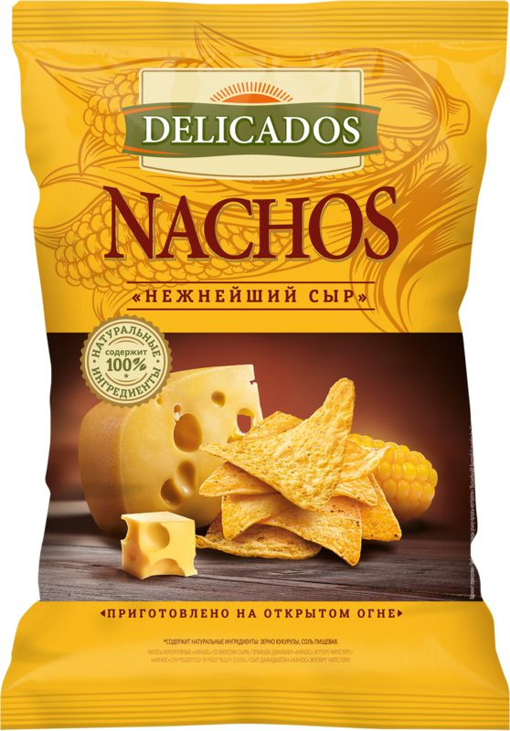 Чипсы натуральные кукурузные DELICADOS Начос со вкусом сыр, 150 г  #1