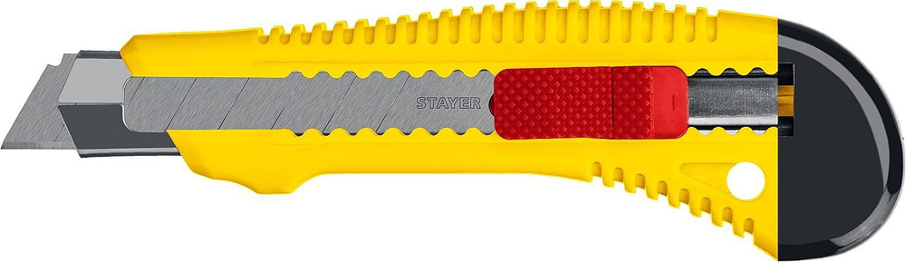 STAYER FORCE-M, сегмент. лезвия 18 мм, Нож упрочненный с метал. направляющей и сдвижным фиксатором  #1