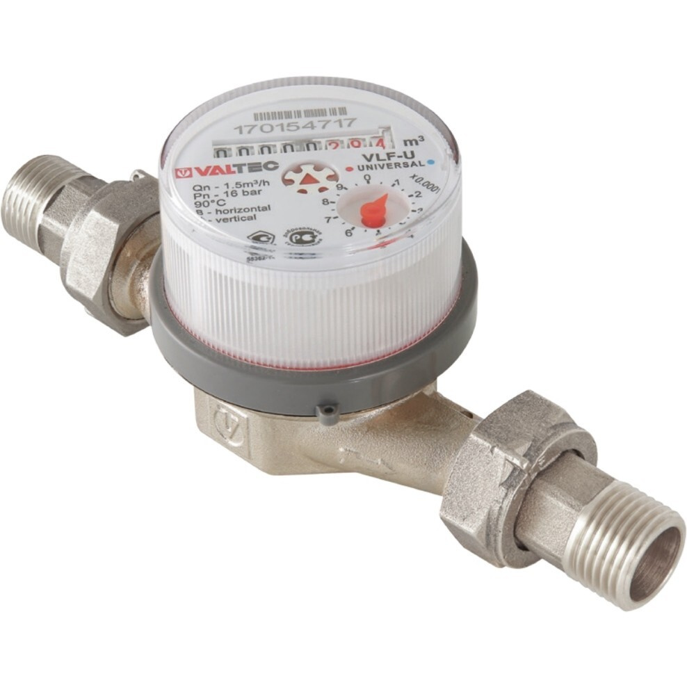 Водосчетчик универсальный, квартирный, до +90С, 2,5м3, 3/4\", 105 мм ...