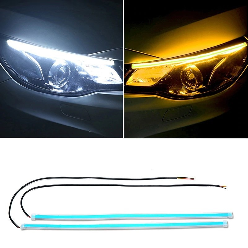 Гибкие дневные ходовые огни с динамическими поворотниками 2 штуки 45 см ...