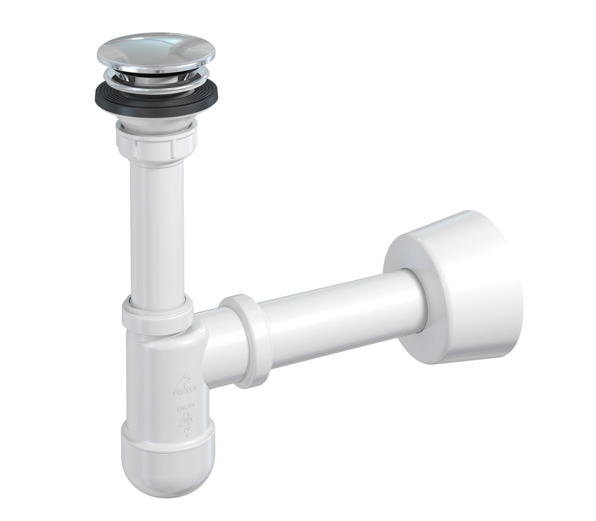 Сифон для умывальника, клик-клак пластик хром, сливная трубка d40 ...