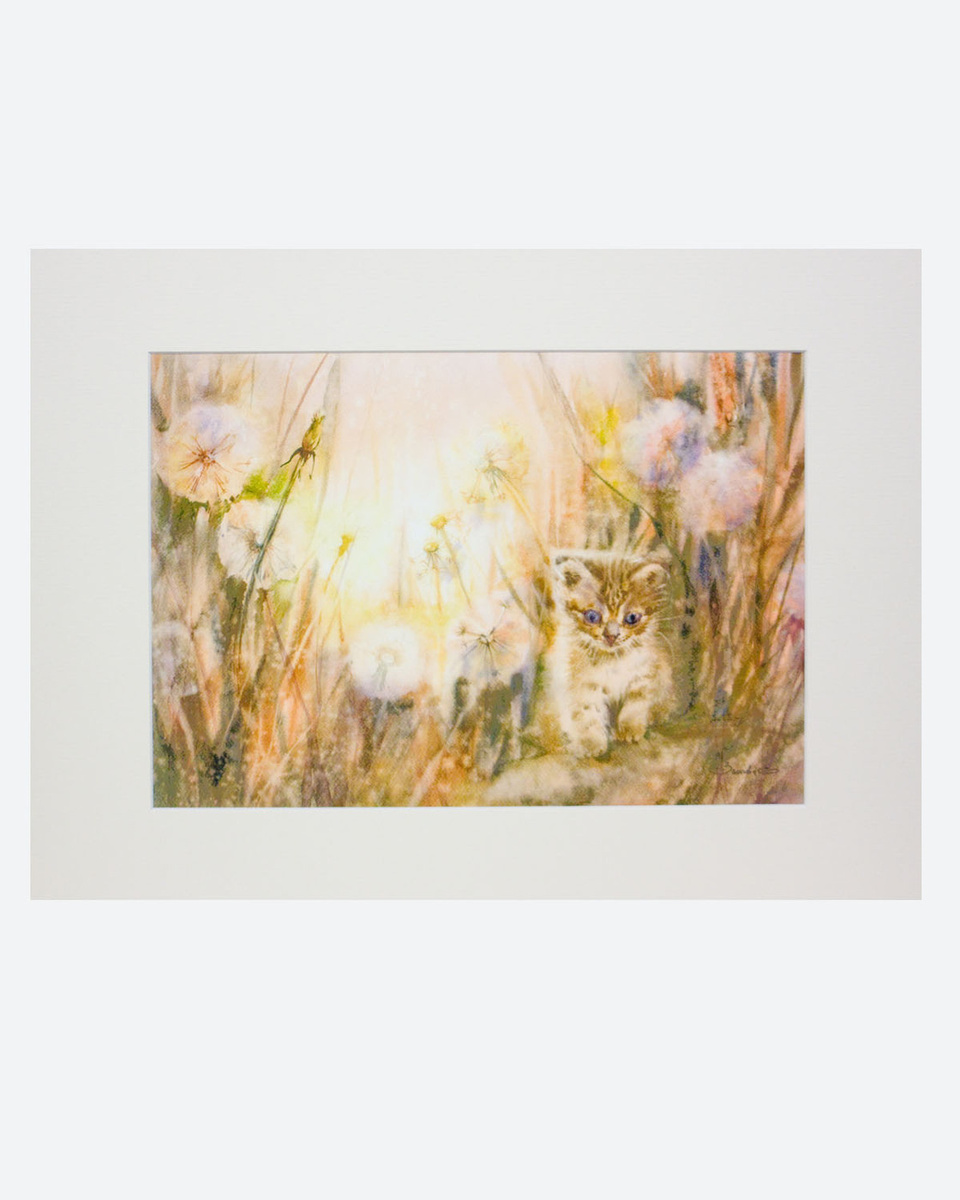 Картина, принт (печать на акварельной бумаге), \"Когда одуванчики были ...