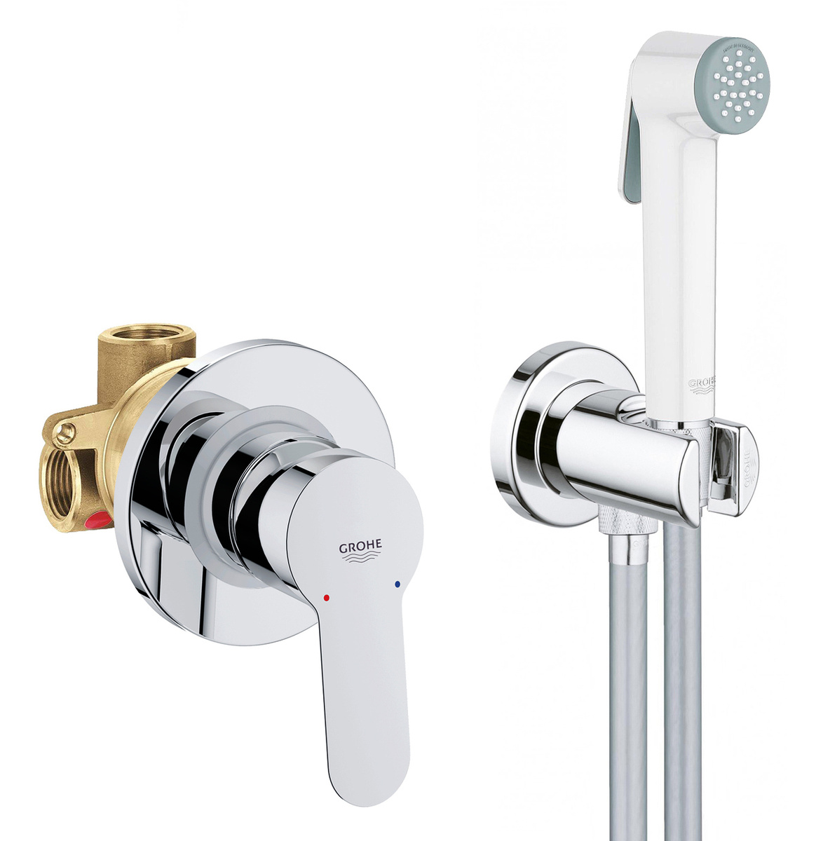 Гигиенический душ Grohe Bau Edge с белой лейкой - купить в интернет ...