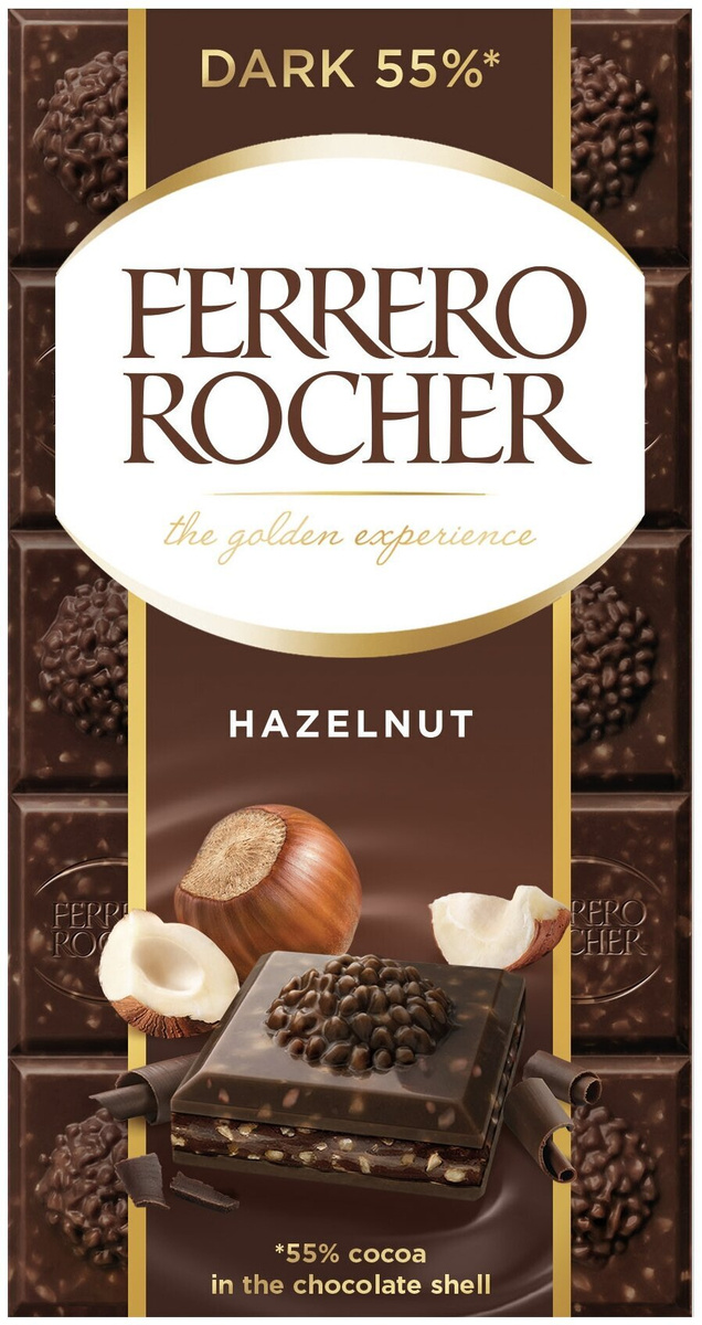Ferrero Rocher шоколад темный с лесным орехом, 90г — купить в интернет ...