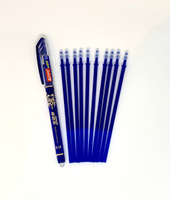 Набор ручка гелевая ПИШИ-СТИРАЙ + 10 синих стержней / Стирающиеся / Пишущий узел 0.5 мм.. Спонсорские товары