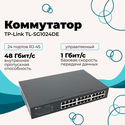 TP-LinkTL-SG1024DEEasySmartгигабитный24-портовыйкоммутатор