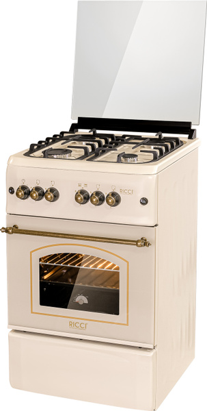 Газовая 4х конфорочная плита RICCI RGC5005BG, бежевая - купить по ...