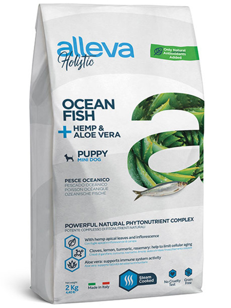 Сухой корм ALLEVA Holistic Puppy/Junior Ocean Fish Mini для щенков ...