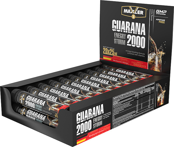 Энергетический напиток Maxler Energy Storm Guarana 2000, 25 мл х 20 шт ...