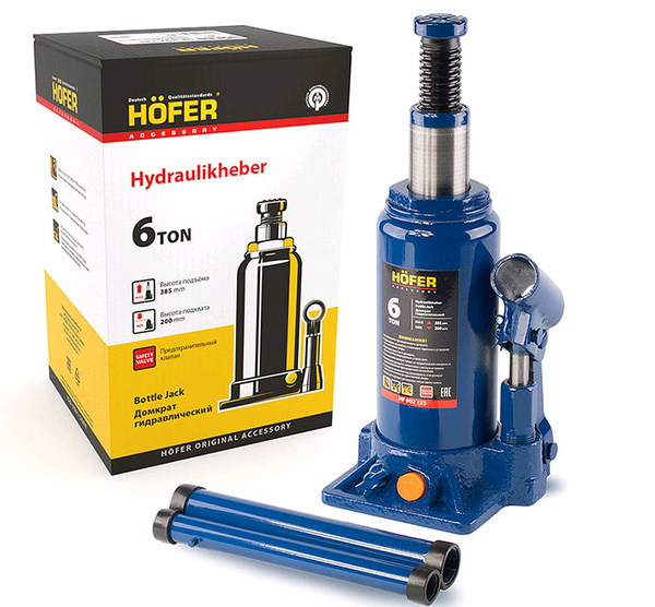 HOFER Домкрат автомобильный 45440, 6 т. - купить с доставкой по ...