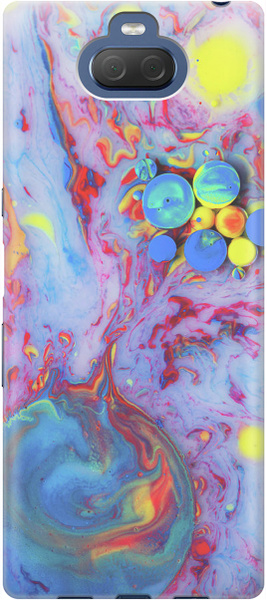 Силиконовый чехол Серо-голубые краски на Sony Xperia 10 / XA3 / Сони ...