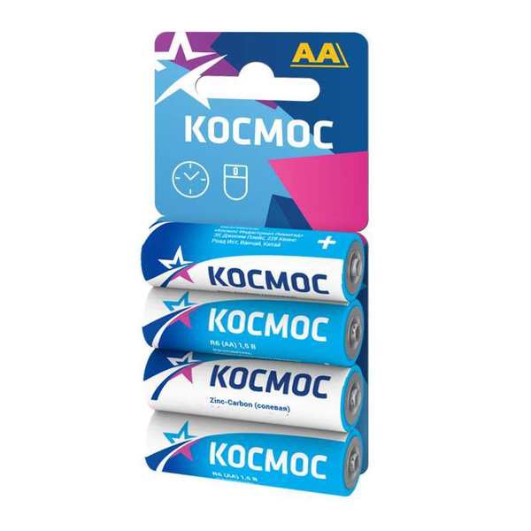 Элемент питания солевой R6 4хBL Космос KOCR64BL упаковка 4 шт. - купить ...