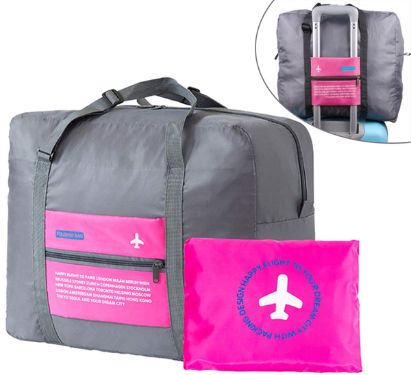 Складная дорожная сумка, крепится на ручку чемодана, розовый - купить с ...