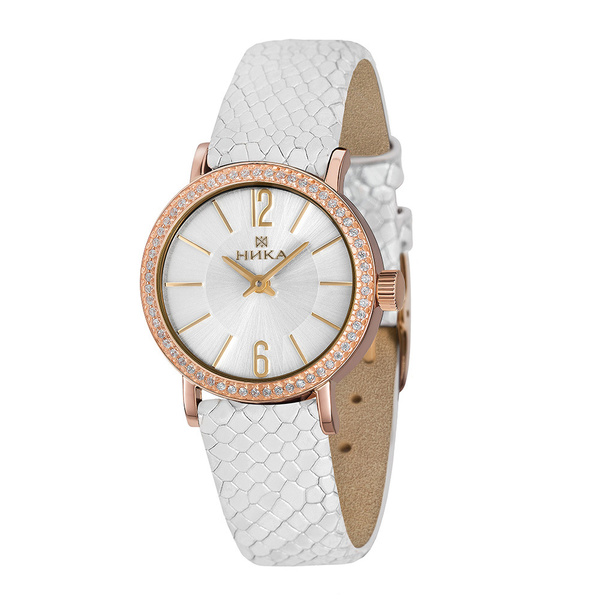 НИКА, Часы наручные женские золотые кварцевые SLIMLINE 0102A.2.1.14B ...