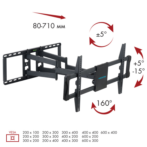 Кронштейн для телевизора настенный Kromax ATLANTIS-70 / до 75 дюймов ...