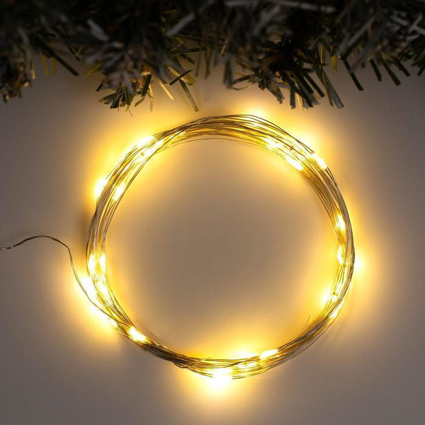 Luazon Lighting Гирлянда "Нить" 5 метров роса, 50 LED, свечение тёплое ...