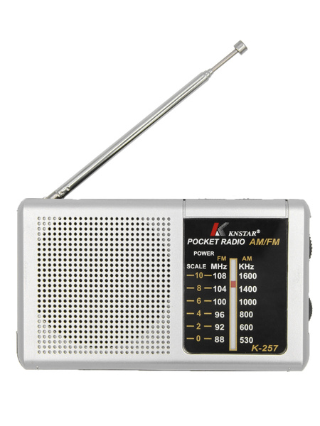 Радиоприемник маленький, карманный, радио KNSTAR K-257 серый AM/FM ...