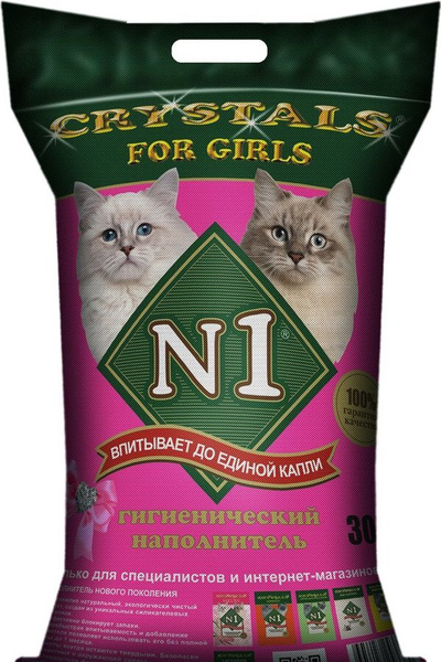 №1 Crystals For Girls Силикагелевый наполнитель для кошек, 30л - купить ...