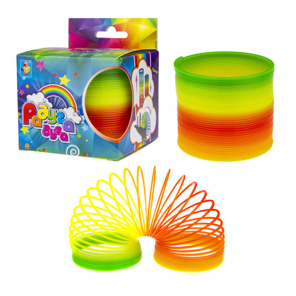 Пружинка радуга 1TOY Радуга-Дуга, маленькая 6x7 см, игрушка для девочек ...