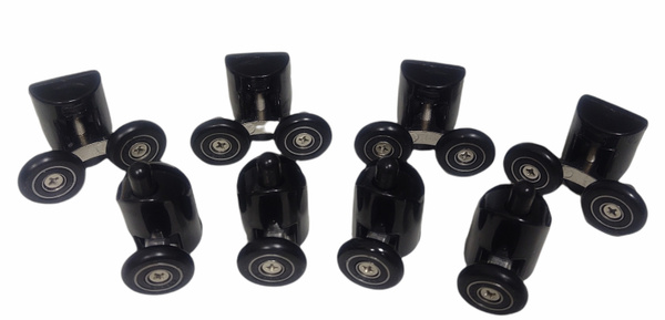 Ролики 23 мм, кнопочные, одинарные + двойные для душевой кабины Черные ...