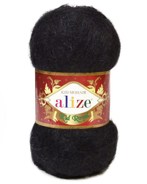 Пряжа Alize Kid Mohair Royal 50: 60 (Черный) / Ализе Кид ройал 50 / 5 ...