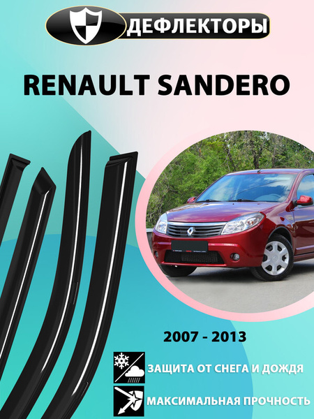Дефлектор для окон HelFest B-dfl-RenaultSandero1-2009hb Sandero купить ...