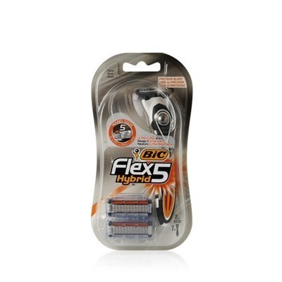 Bic Мужская бритва, Бритвенный станок и 2 кассеты Hybrid 5 Flex ...