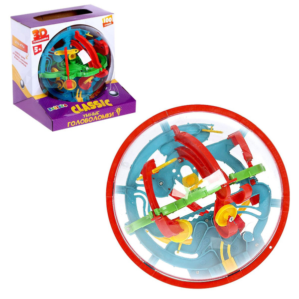 Шар-головоломка IQ-ZABIAKA "Лабиринтус", игра на логику, 100 уровней ...