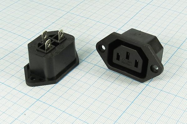 Разъем питания 220В IEC320 "гнездо" на панель - купить с доставкой по ...