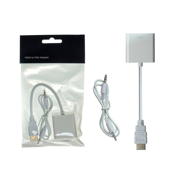 HDMI Переходник HDMI+VGA+AUX белый (для подключения приставки Т2 или др ...