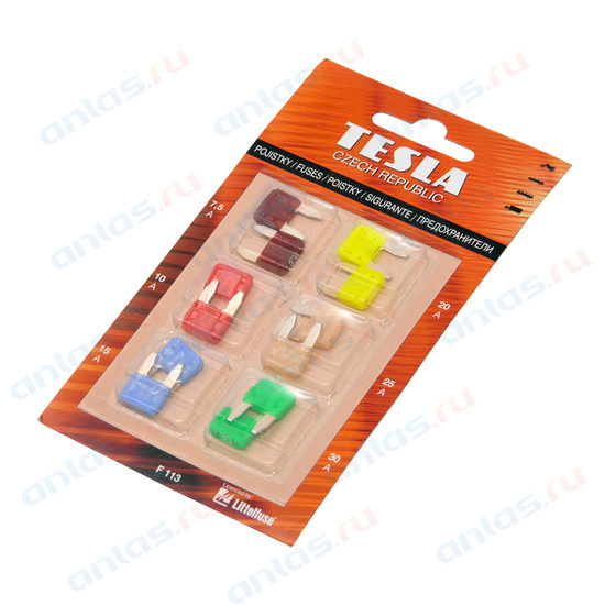 Предохранитель флажковый мини набор 5 -30 А 12 шт. Tesla F113 - купить ...