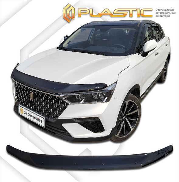 Дефлектор капота (мухобойник) FAW Bestune T77 SUV 2018 – н.в. "CA Plastic"