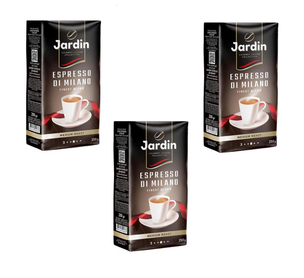 Кофе молотый Jardin Espresso di Milano, 250 гр 3шт Экпрессо ди Милано ...