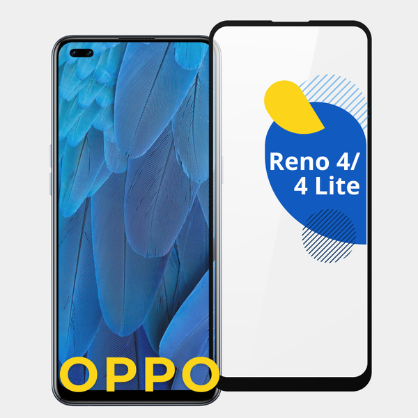 Полноэкранное защитное стекло для телефона Oppo Reno 4 и Reno 4 Lite ...