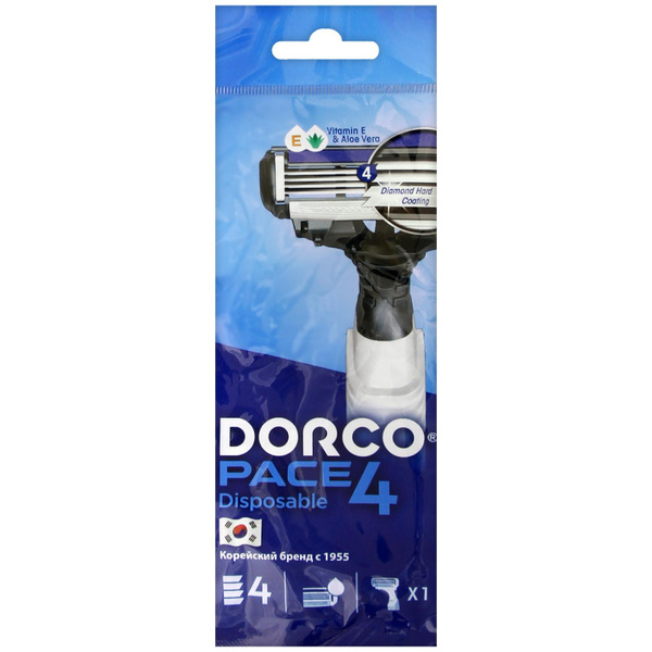 Бритва одноразовая Dorco PACE4 4лезв увл полос 1шт FR A100-1Р 5 шт ...