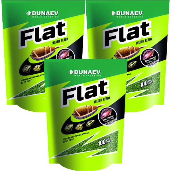 Прикормка натуральная рыболовная Dunaev FLAT Feeder Ready Палтус (3 ...