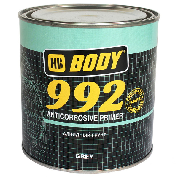 Грунт алкидный (1-комп.) Body 992 антикоррозионный черный (1кг) банка