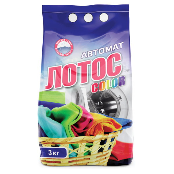 Стиральный порошок автомат 3 кг ЛОТОС "Color", улучшенная формула, для ...