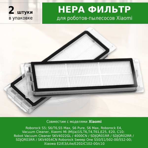 HEPA фильтры для пылесоса Xiaomi S5 S5 Max S6 Pure S6 Max, Roborock E4 Vacuum Cleaner 1S T6 T4