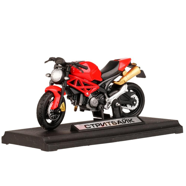 Модель Мотоцикл Стритбайк 11см металлический руль поворачивается ...