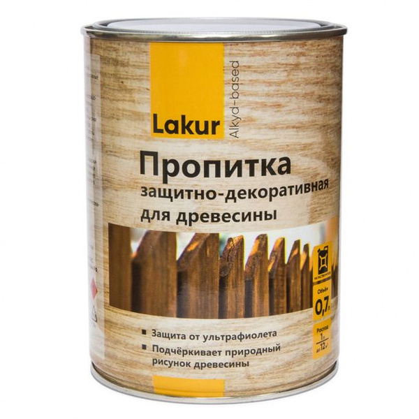 Пропитка для дерева декоративно-защитная алкидная Lakur палисандр 0,7 л ...