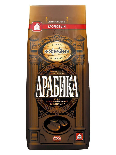 Кофе молотый Московская Кофейня на Паяхъ АРАБИКА 250 г., молотый ...