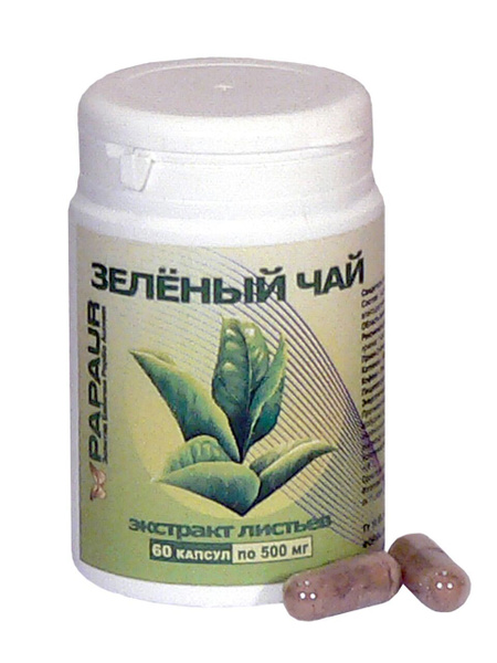PAPAUR. Зеленый чай. Экстракт листьев 100%. 60 капсул по 0,5 г ...