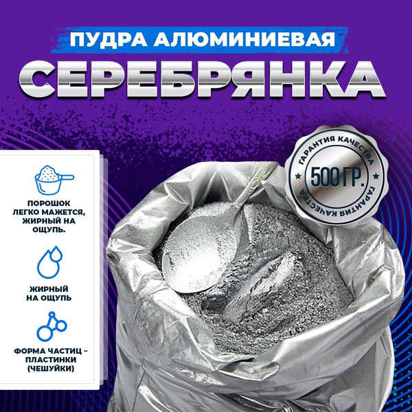 Пудра "серебрянка" алюминиевая цвет серебристо-серый (ПАП-2) пигмент ...