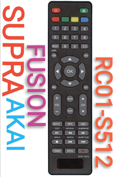 Пульт ДУ HUAYU SUPRA /AKAI/FUSION/акай /супра /ФЬЮЖН RC01-S512_230 ...
