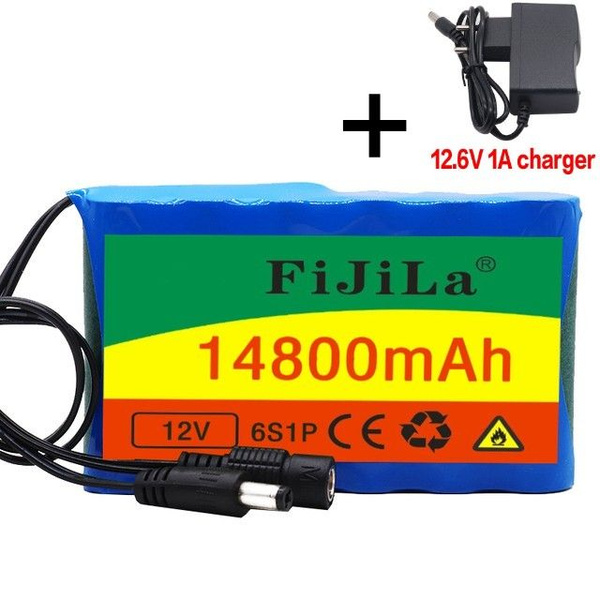 100% оригинальный аккумулятор 18650 DC 12.6V 14800 мАч Камера ...