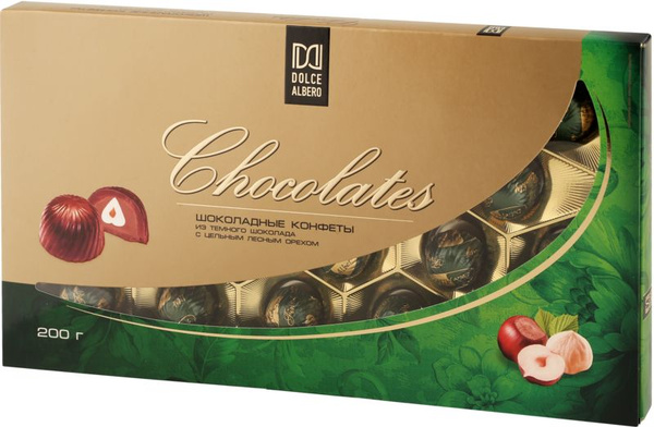 Характеристики Конфеты шоколадные DOLCE ALBERO из темного шоколада с ...