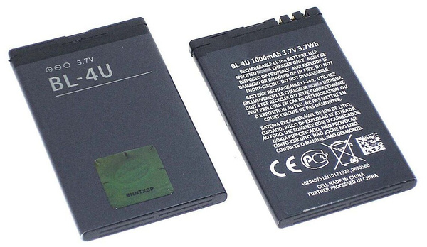 Аккумулятор для сотового телефона Нокиа BL-4U, BL-4UV, BP-4U, 3.7V ...